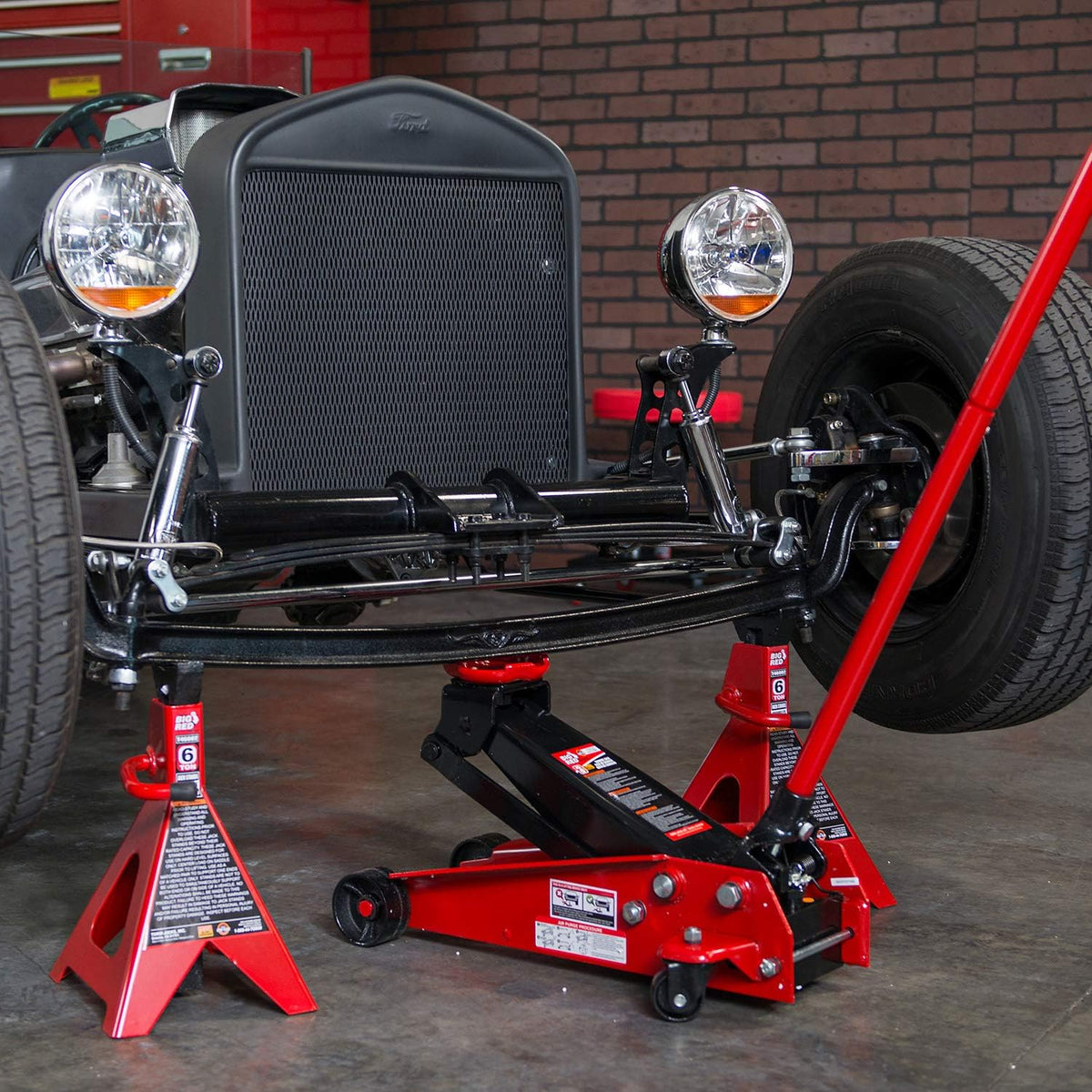 Steel Jack Stands 6 Ton Capacity Red 1 Pair Q7872