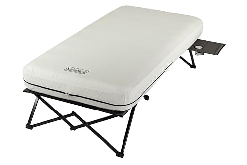 Queen-Size Airbed Cot Combination with Steel Frame & Side Table, Battery Pump Included P740326