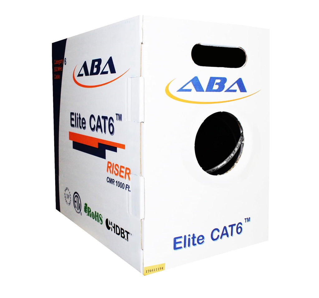 Blue 1000ft Cat6 Riser UTP 23AWG Solid Bare Copper Ethernet Cable L423486
