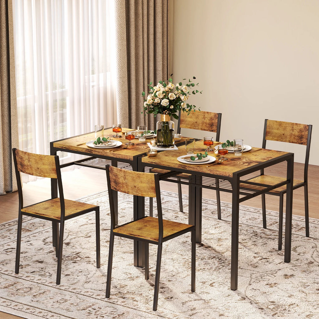 Modern Dining Room Table Set for 2 with Storage Shelf Q80884