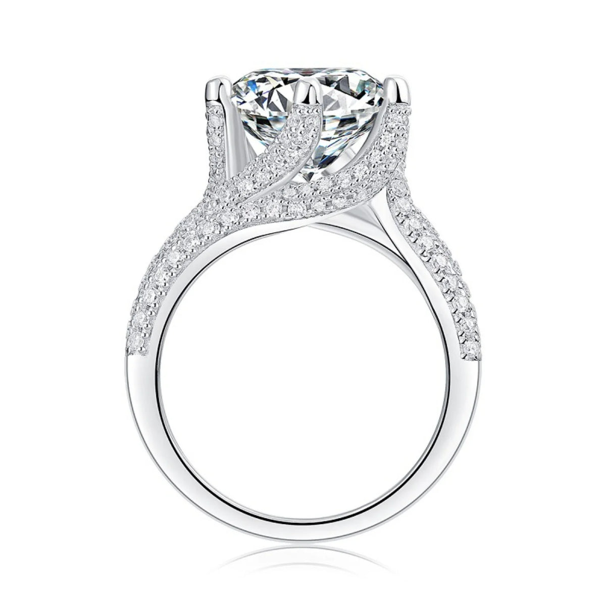 5ct Round Cut Moissanite Engagement Ring with Certificate D235825
