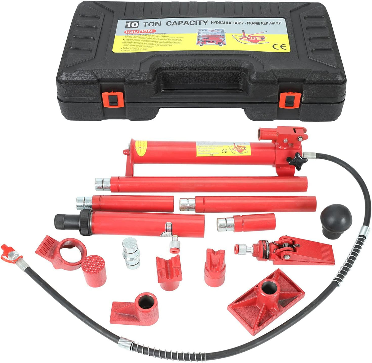 10 Ton Porta Power Kit with 78.7 inch Oil Hose Hydraulic Ram I711