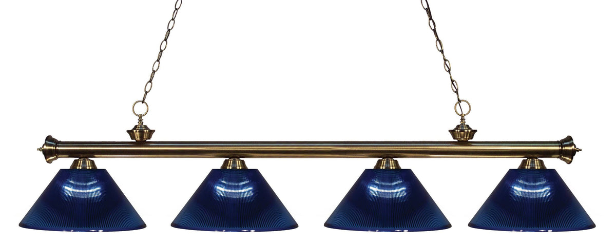 Antique Brass 4 Light Billiard Light R8975