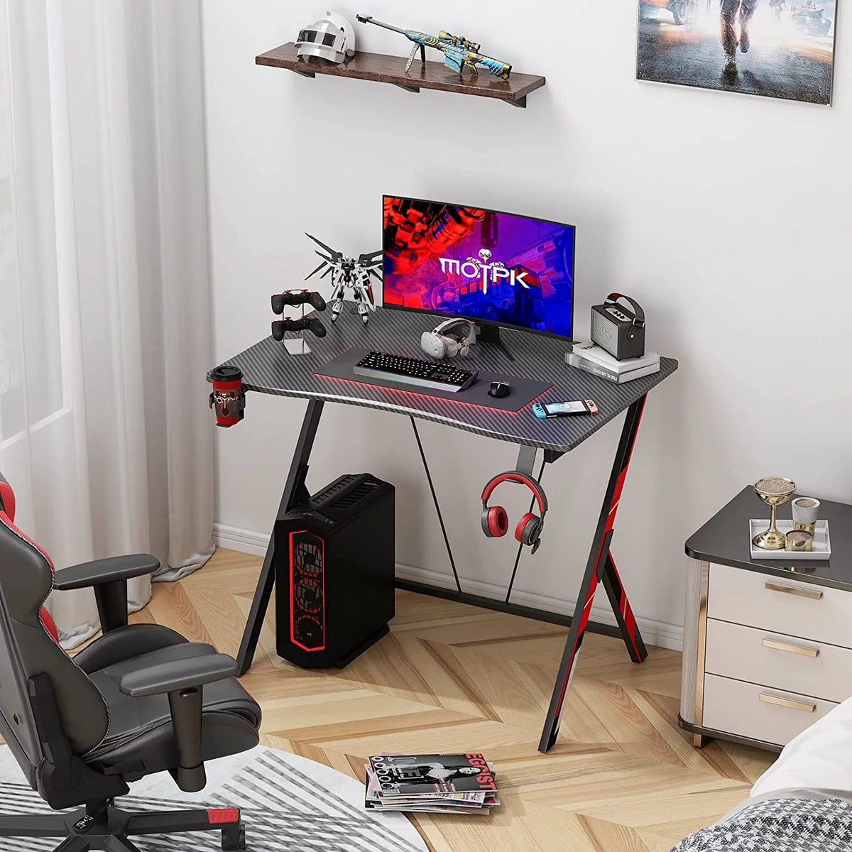 31 inch Gaming Desk with Carbon Fiber Surface A579