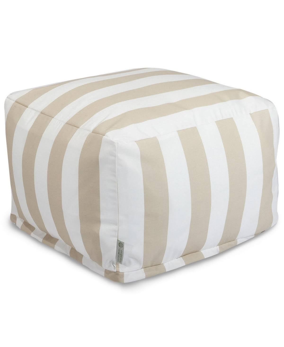 Gray Vertical Stripe Ottoman Q63358