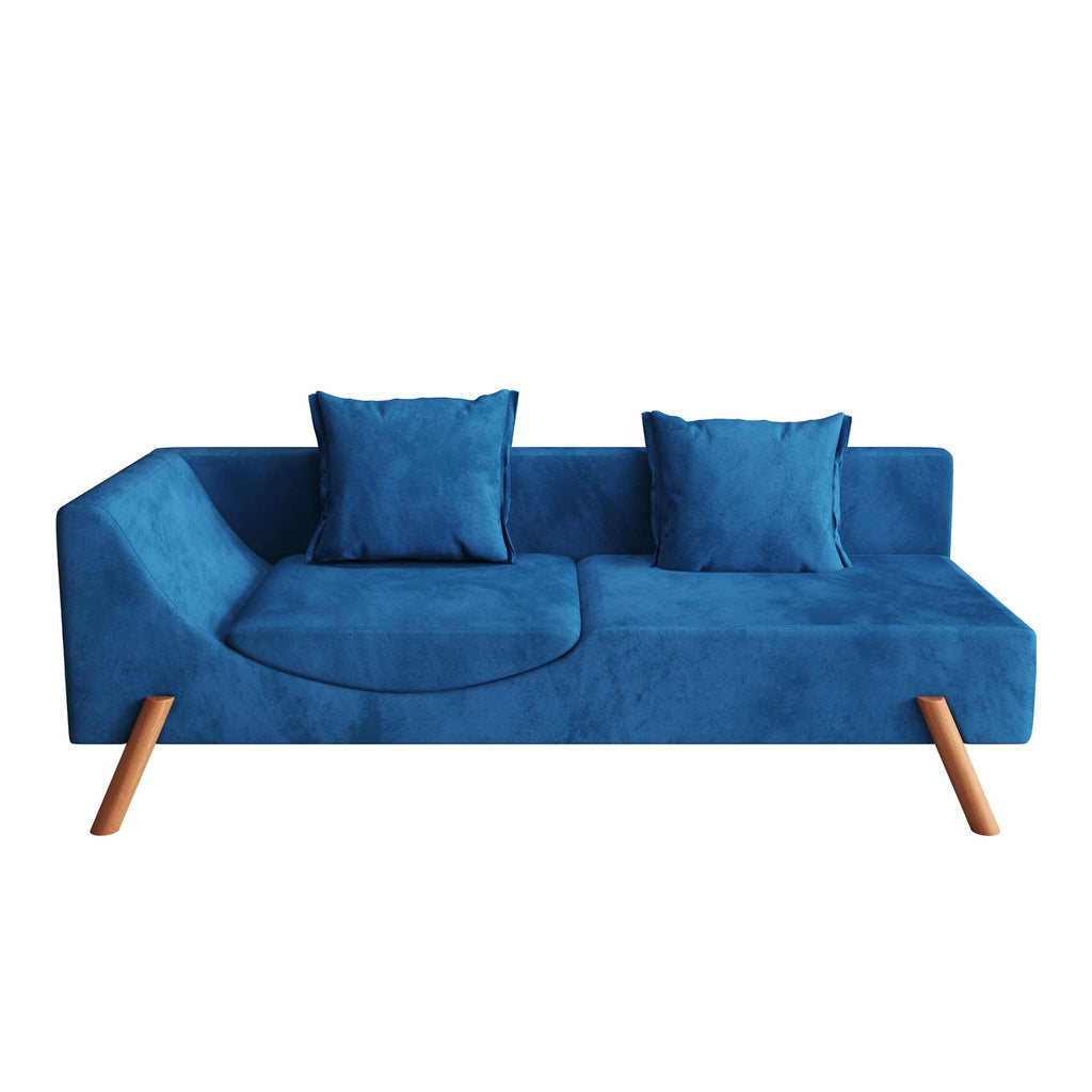 Modern Velvet Convertible Recliner Sofa with Ottoman F7774