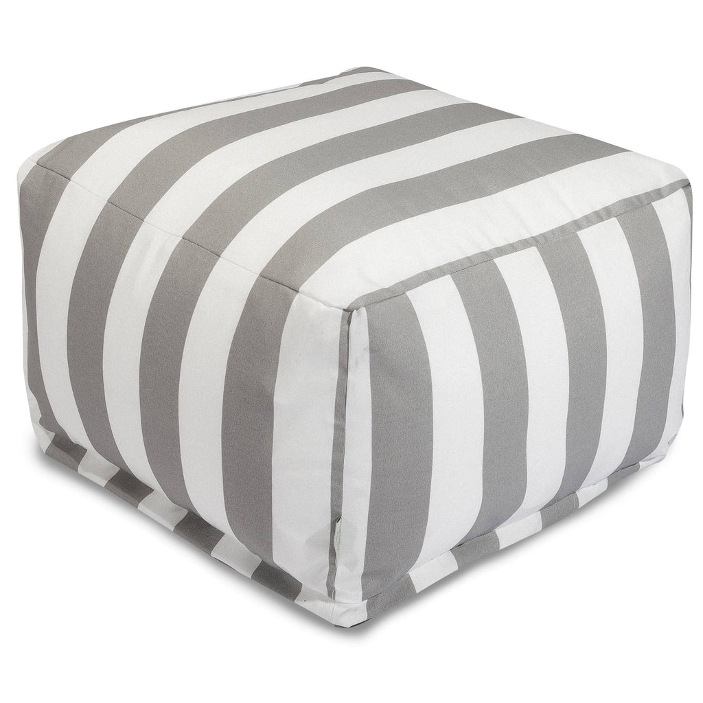 Gray Vertical Stripe Ottoman Q63358
