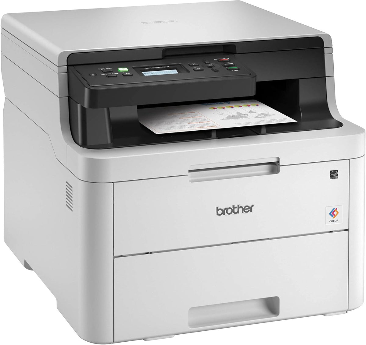 Compact Digital LED Color All-in-One Printer with Flatbed Copy & Scan, Wireless Duplex Printing, 25 ppm, 600x2400 dpi M252