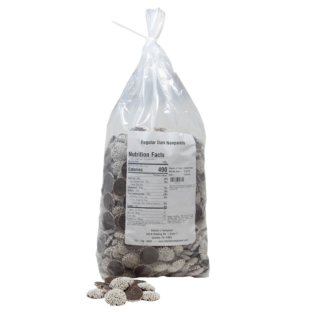 Dark Chocolate Nonpareils 5 Pound Package E8043