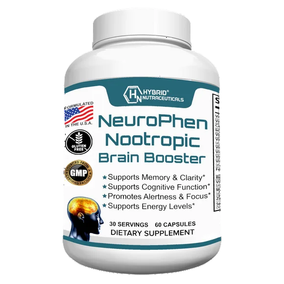 60 Capsules Nootropic Brain Booster Supplement with Bacopa Extract, Phosphatidylserine, Huperzine A X2318