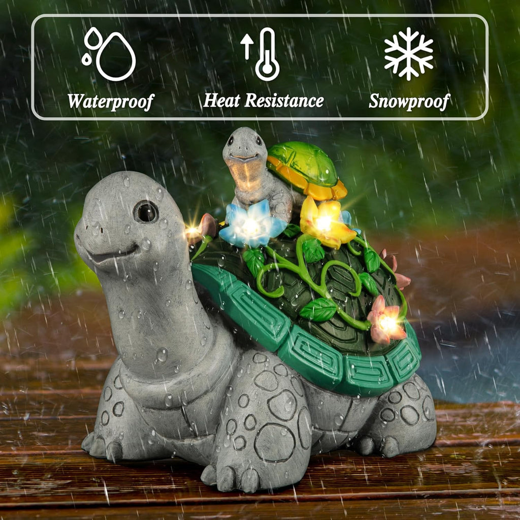Turtle Solar Statue with 7 LED Solar Lights C34463