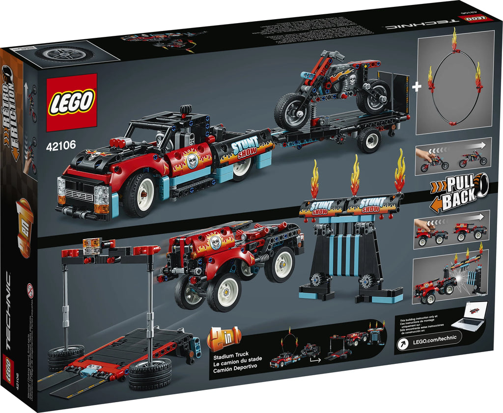 Stunt Show Truck & Bike 610 pieces Building Kit L36397