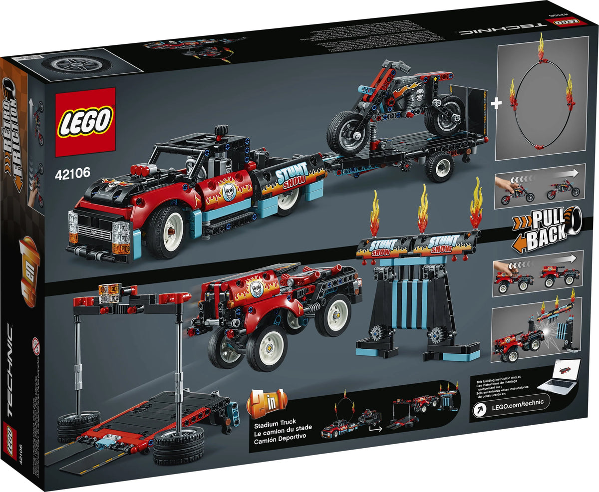 Stunt Show Truck & Bike 610 pieces Building Kit L36397