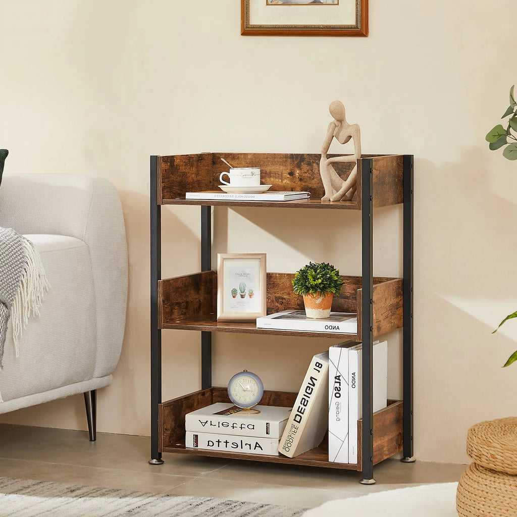3-Tier Wooden Bookcase with Storage Shelves Z449291