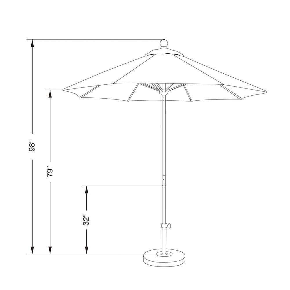 7.5 ft. Fiberglass Market Umbrella V8796
