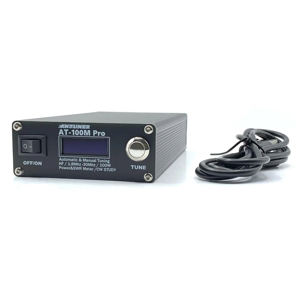 AT100M Antenna Tuner 1.8Mhz-30Mhz Automatic/Manual Tuning 100W Standing Waves Meter Multifunctional HF Radio Meter Morse Code Exerciser Supported K67337