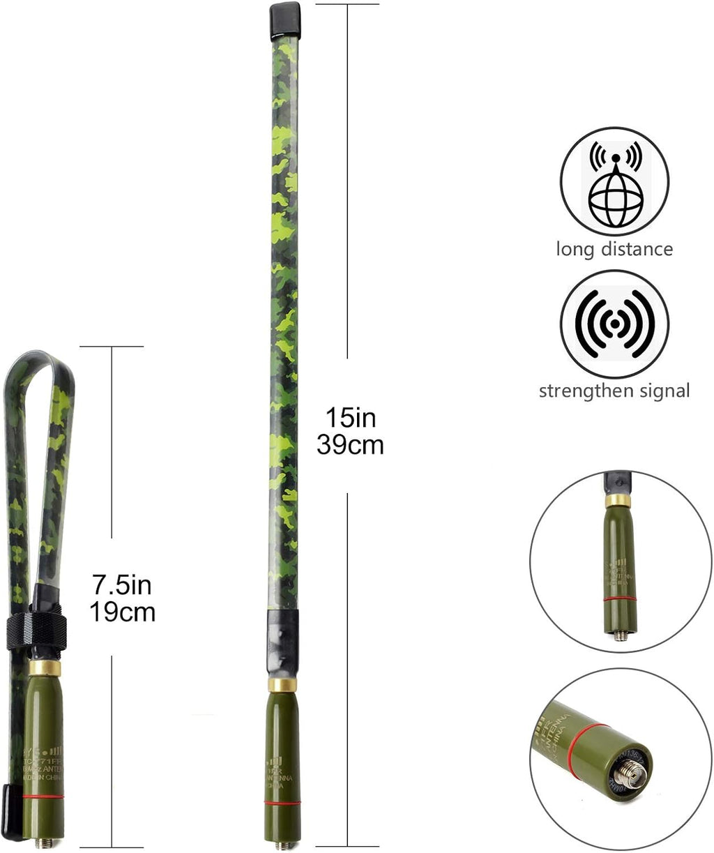 Tactical Foldable Dual Band Antenna, 15.3inch SMA-Female, Pack of 2 Y87859