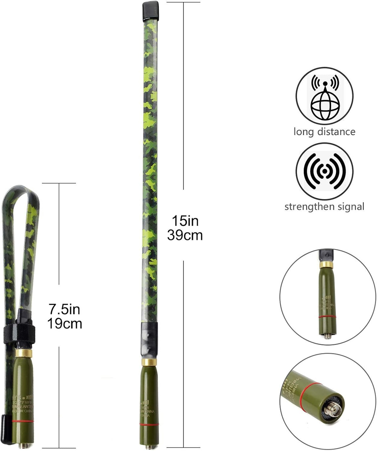 Tactical Foldable Dual Band Antenna, 15.3inch SMA-Female, Pack of 2 Y87859