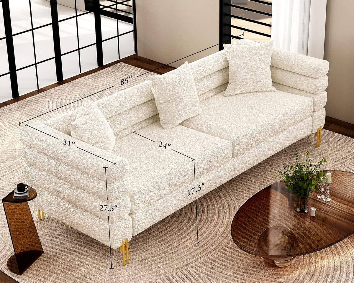 Oversize Bouclé 3 Seater Sofa X92441