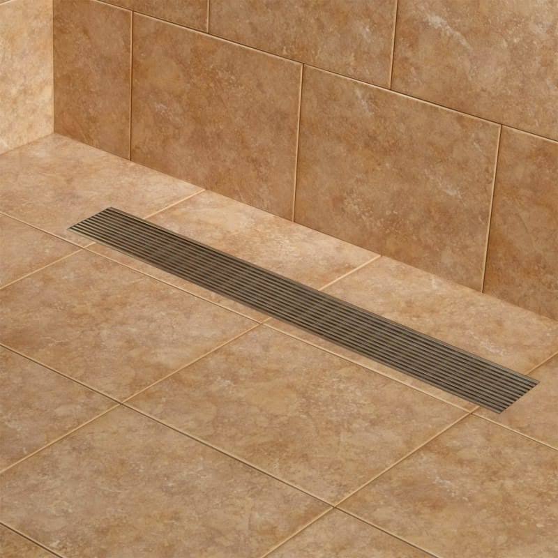 28x22 Linear Shower Drain with Flange Polished Stainless Steel M706342