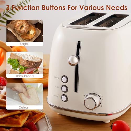 2 Slice Retro Stainless Steel Toaster with Extra Wide Slot A6166