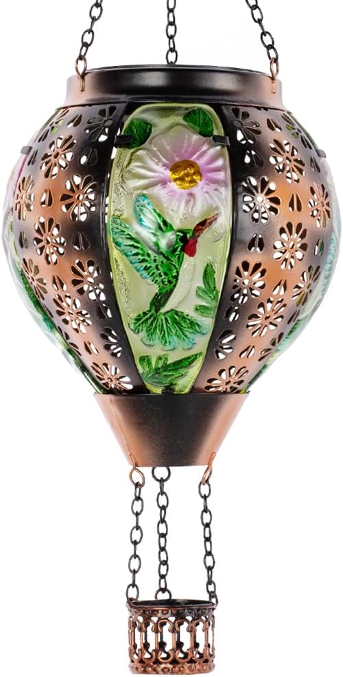 Metal & Glass Solar Lantern with Candle Holder U2261