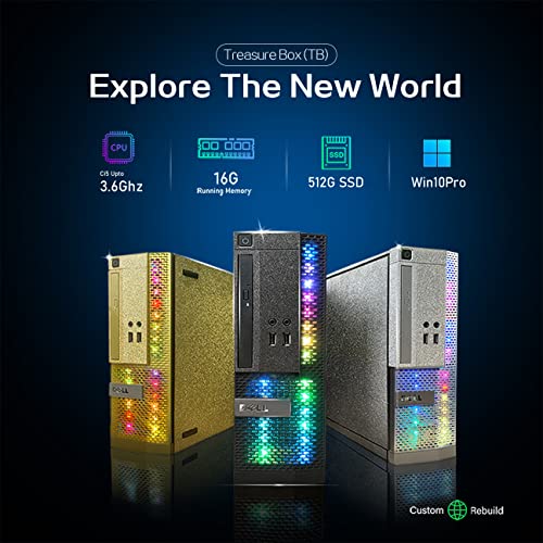 RGB Gaming Desktop PC, Intel Core i5, 16GB RAM, 512GB SSD, 24 Inch Monitor D866