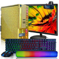 RGB Gaming Desktop PC, Intel Core i5, 16GB RAM, 512GB SSD, 24 Inch Monitor D866
