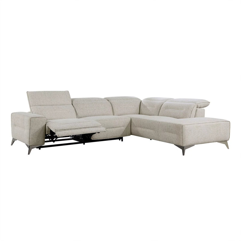 Sand Chenille 2pc Power Sectional with Right Chaise U90089