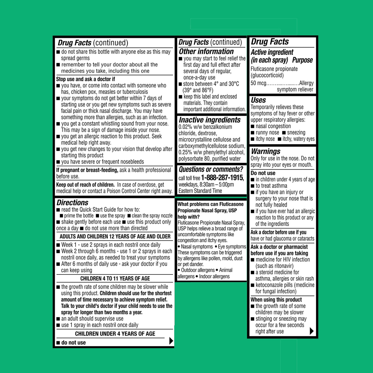 Non-Drowsy Fluticasone Propionate Nasal Spray, 50 mcg, 72 Sprays E107