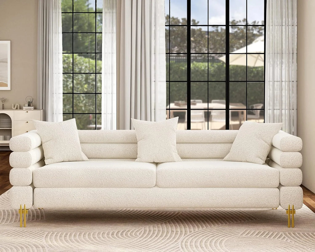 Oversize Bouclé 3 Seater Sofa X92441