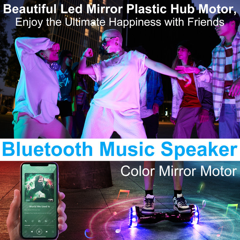 Pink 6.5" Self Balancing Scooter with Bluetooth Speakers & LED Light S30305