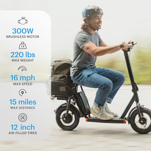 Foldable Electric Scooter with 300W Motor, 12” Tires, 15 Mile Range P5681
