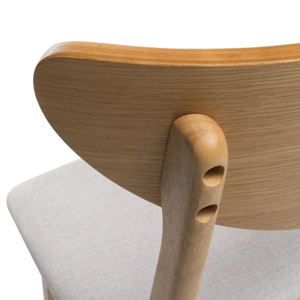 Oak Finish Light Beige Counter Stool, Set Of 2 R5652
