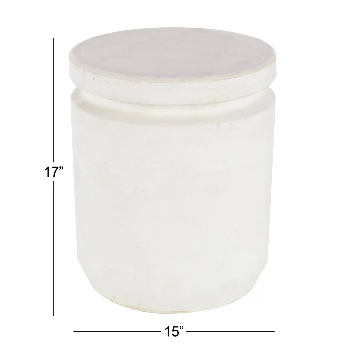 White Industrial Fiber Clay Outdoor Cylindrical Foot Stool A972