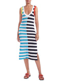 Stripe Calf Midi Dress H7227