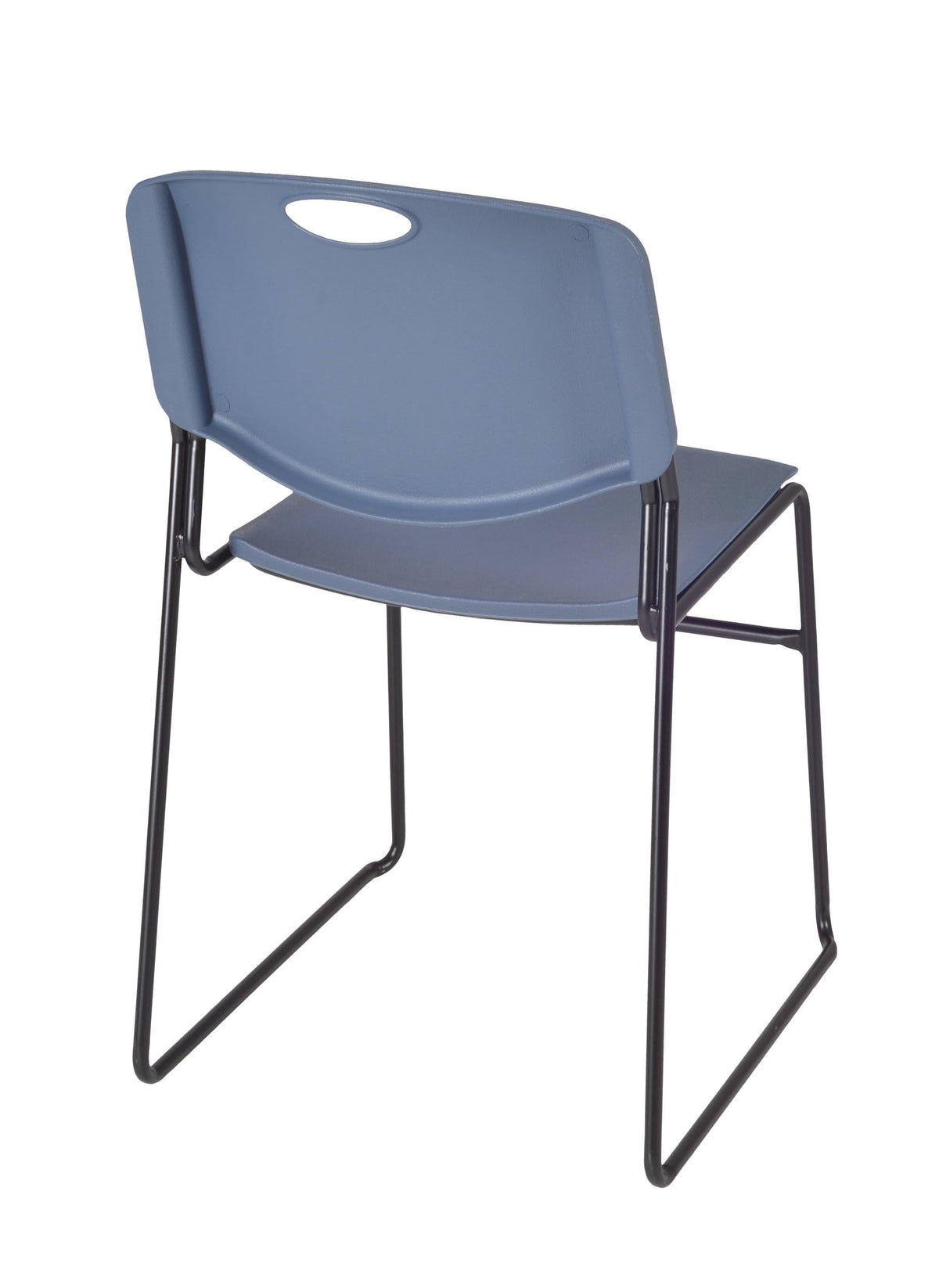 Cherry Training Table with 2 Blue Stack Chairs L45718