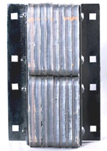 Rubber Dock Bumper, Rectangular, Laminated, Vertical Mount, 8 Holes D67272