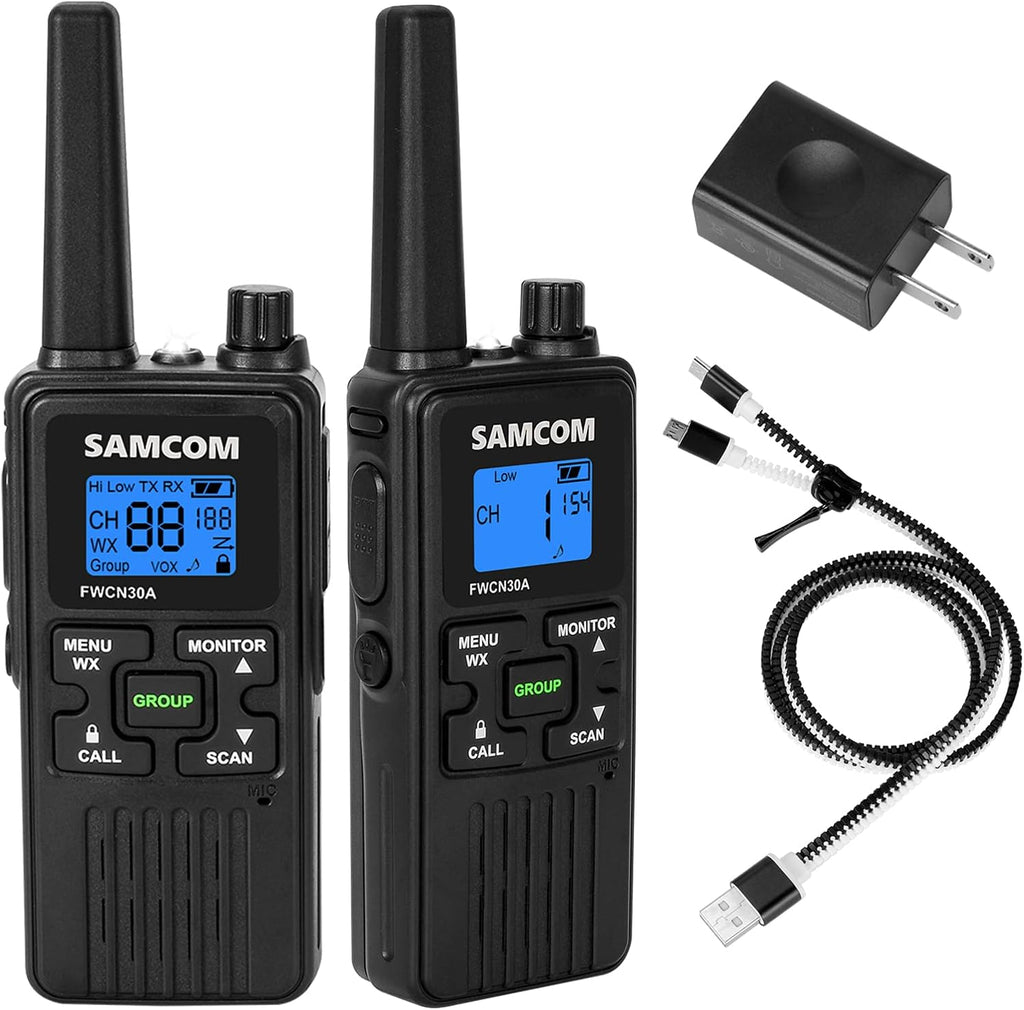 Rechargeable 2 Watt FRS Two-Way Radios with 22 Channel (2 Pcs Black) J183