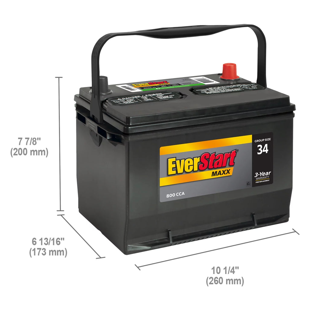 Group Size 34 12 Volt 800 CCA Lead Acid Automotive Battery E7829