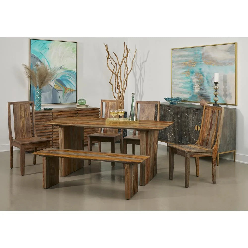 Midcentury Solid Sheesham Rectangle Dining Table I15672