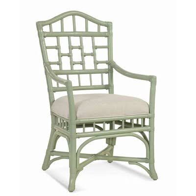 Navy and White Performance Stripe Arm Chair R3792