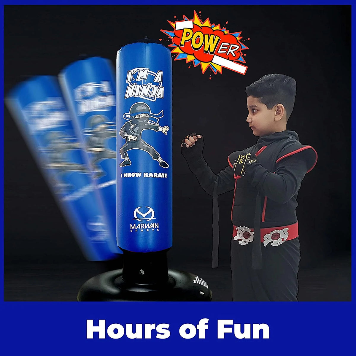 Free Standing Inflatable Kids Punching Bag Set with Air Pump & Boxing Gloves V4670