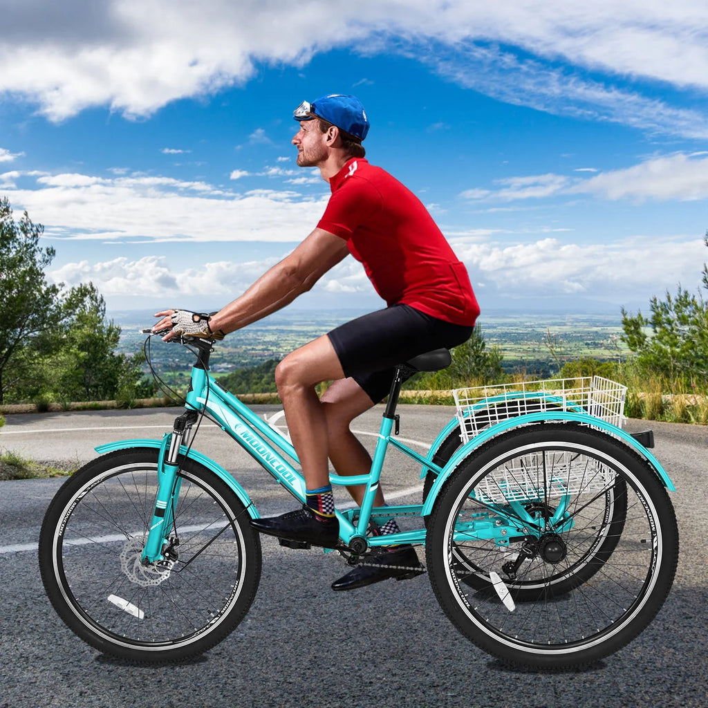 20/24/26 inch 7 Speed Adult Tricycle with Basket O8786