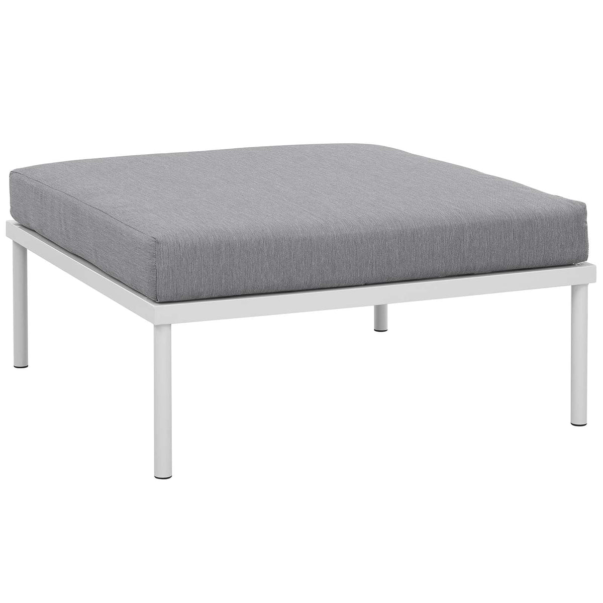 White Gray 3 Piece Aluminum Patio Sectional Sofa Set U326109