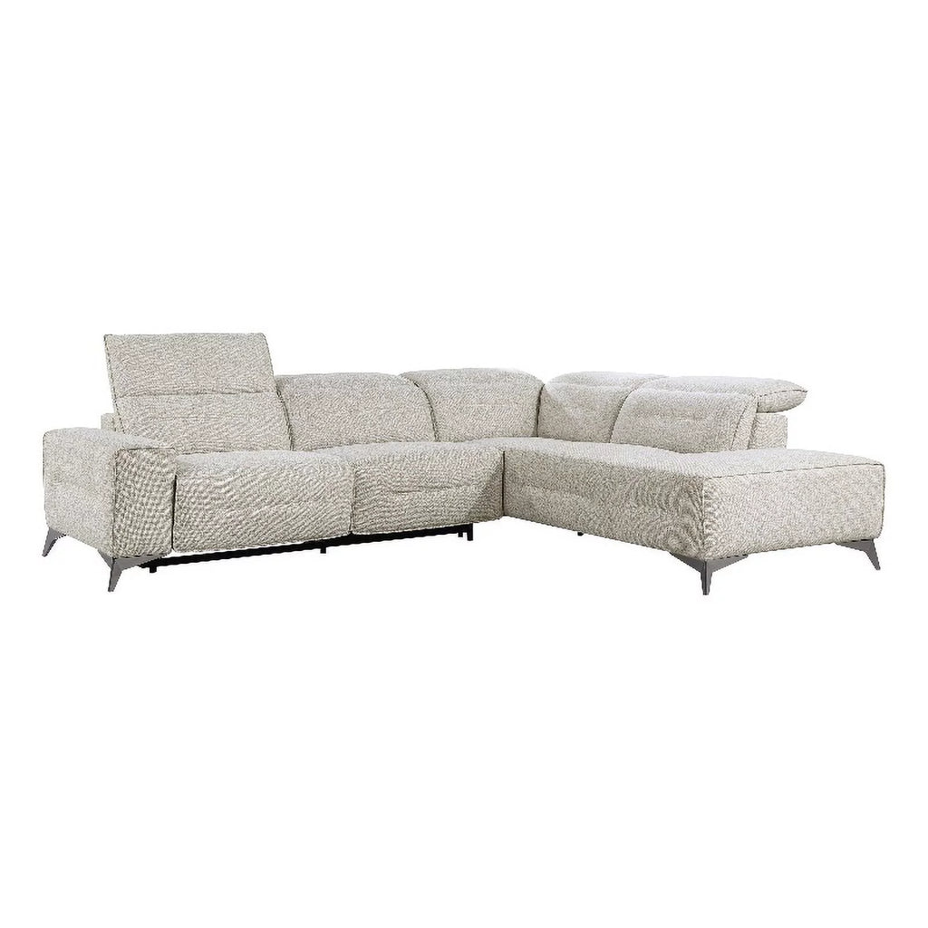 Sand Chenille 2pc Power Sectional with Right Chaise U90089