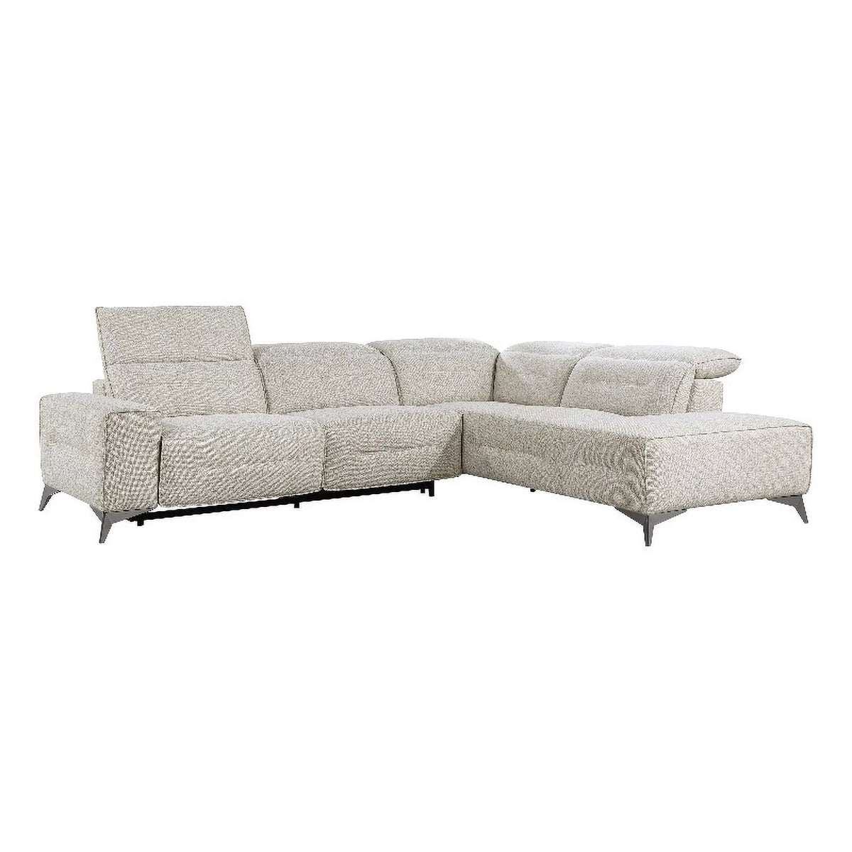 Sand Chenille 2pc Power Sectional with Right Chaise U90089