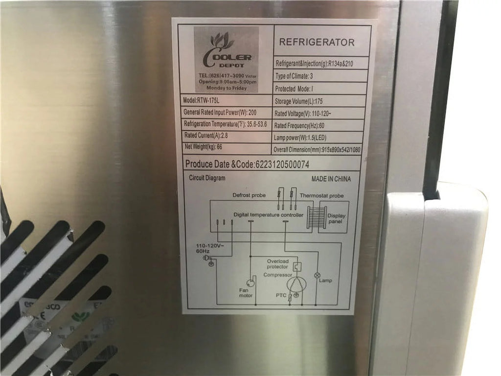 36" Showcase Refrigerator on Wheels F3665