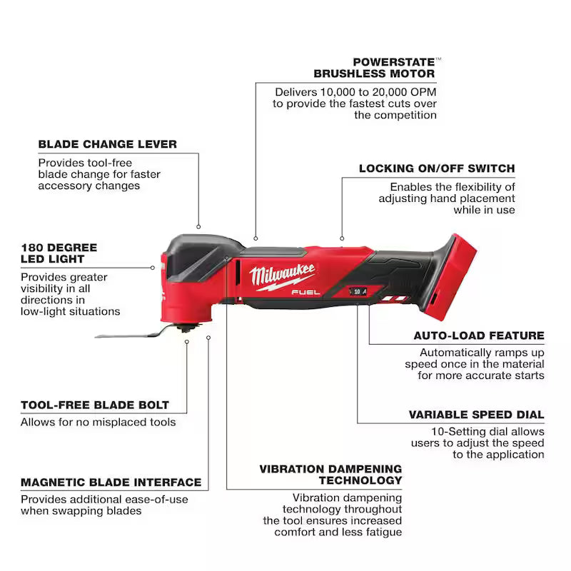18V Lithium-Ion Brushless Cordless Reciprocating Saw with Oscillating Multi-Tool E528