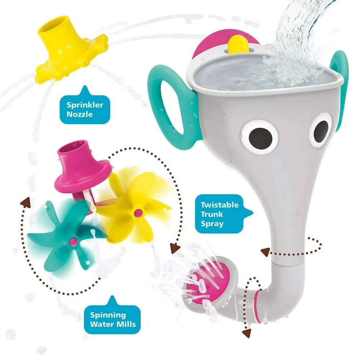 Grey Bath Toy with 3 Interchangeable Trunk Accessories Z130949